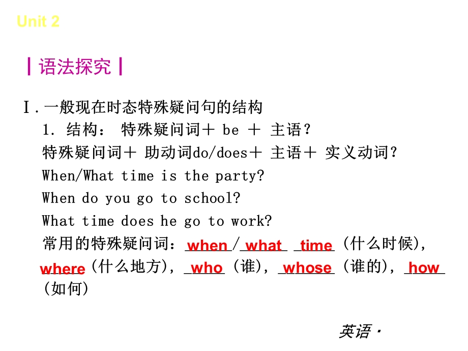 【中考小复习】中考复习课件：（人教版）七年级英语下册Unit2Whattimedoyougotoschool.ppt_第2页