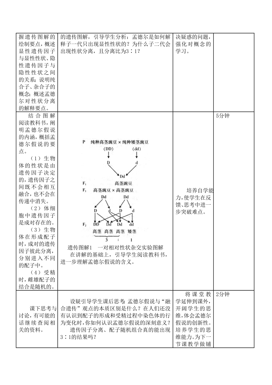 1.1孟德尔的豌豆杂交实验教学设计与案例2.doc_第3页