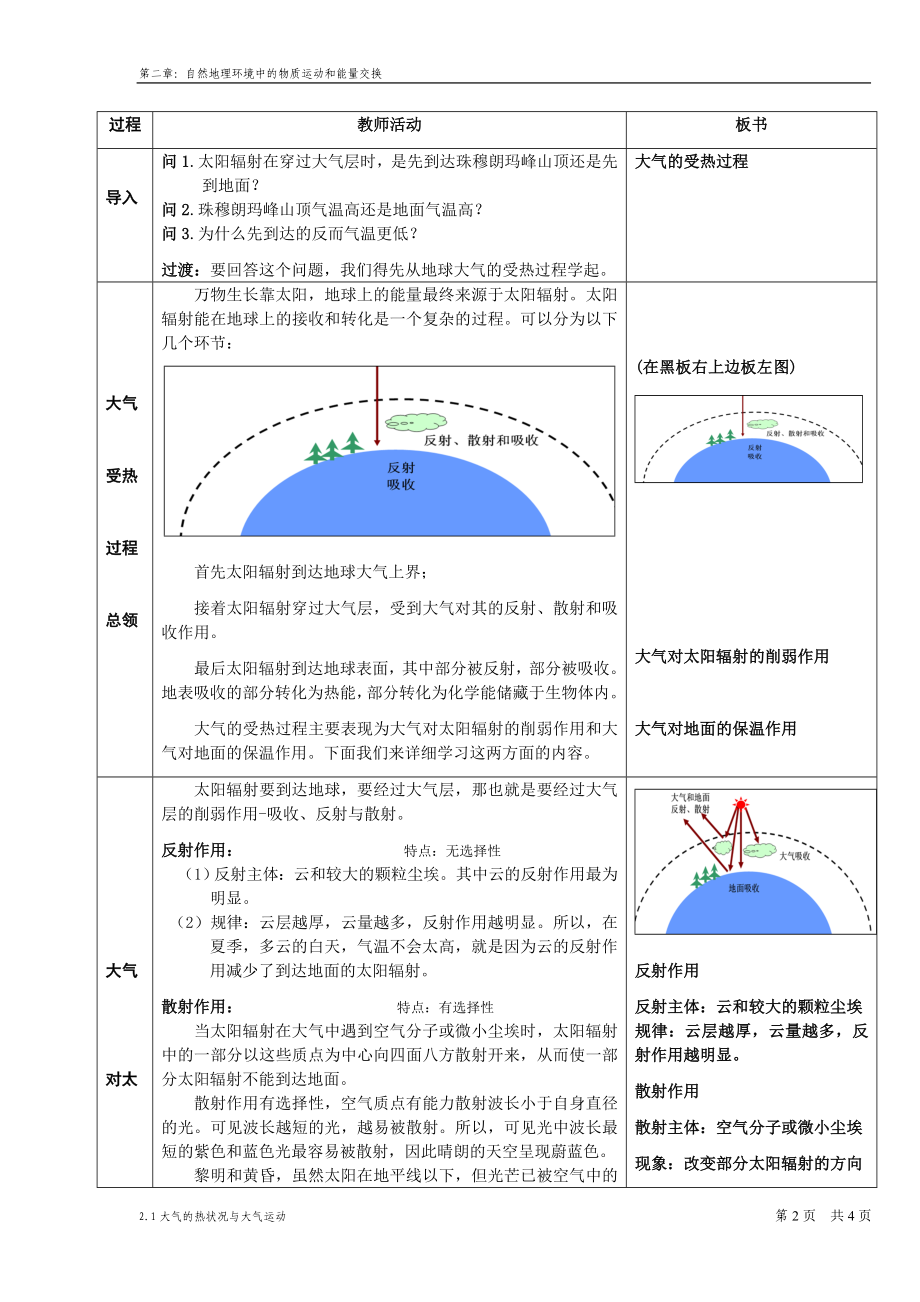 大气的热状况与大气运动教学设计.doc_第2页