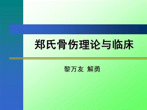 郑氏骨伤辨证论治.ppt