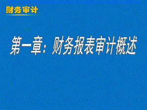 《财务报表审计概述》PPT课件.ppt