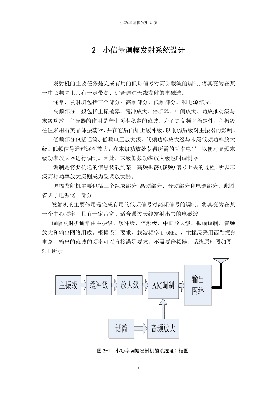 课程设计论文小功率调幅发射系统.doc_第2页