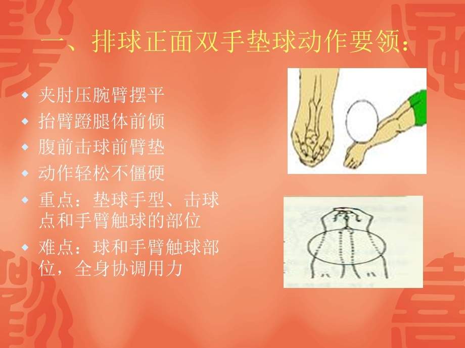 一排球正面双手垫球动作要领.ppt_第1页