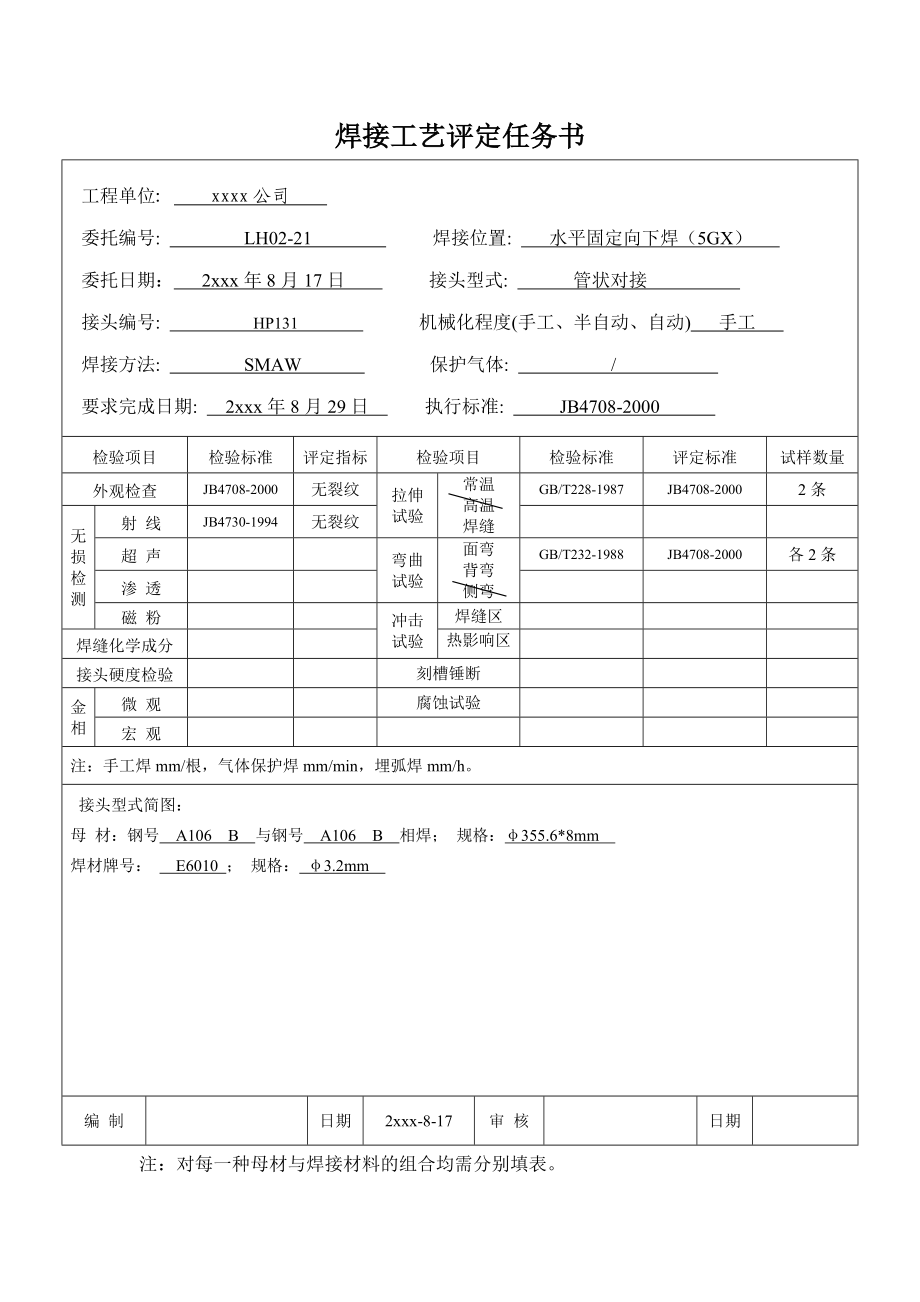 A106B 355.6215;8管状对接 焊条下向焊 焊接工艺评定.doc_第2页