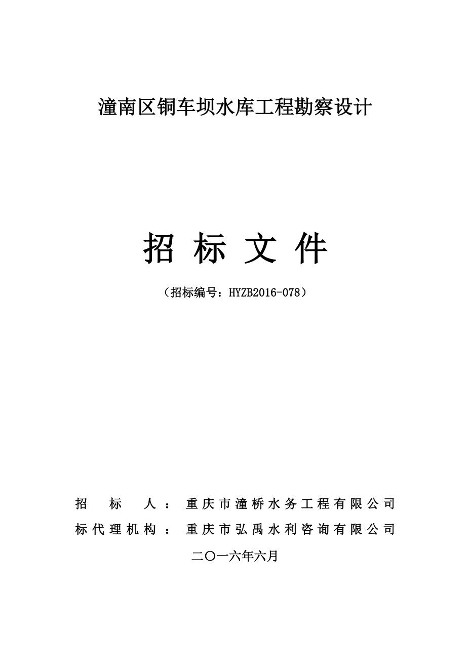 062241596157878招标文件潼南区铜车坝水库工程勘察设计(定稿)d.doc_第1页