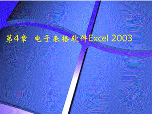 第4章电子表格软件Excel2003.ppt