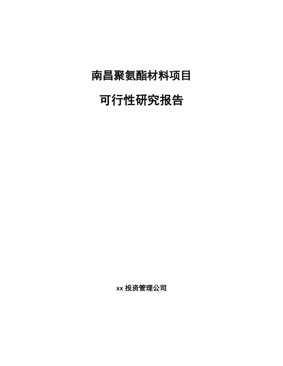 南昌聚氨酯材料项目可行性研究报告.docx_第1页