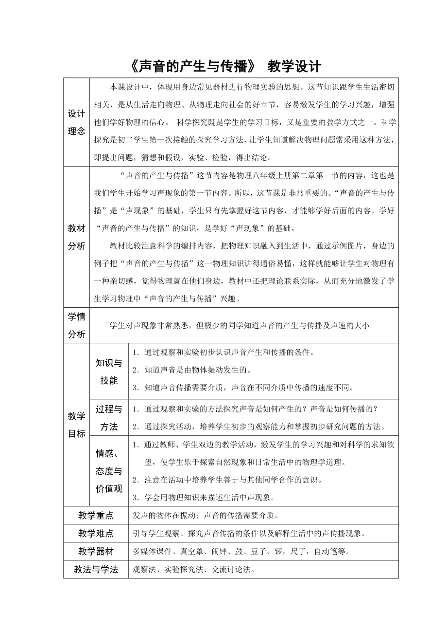 声音的产生与传播教学设计.doc_第2页