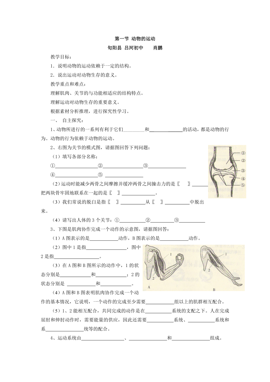 动物的运动导学案肖鹏.doc_第1页