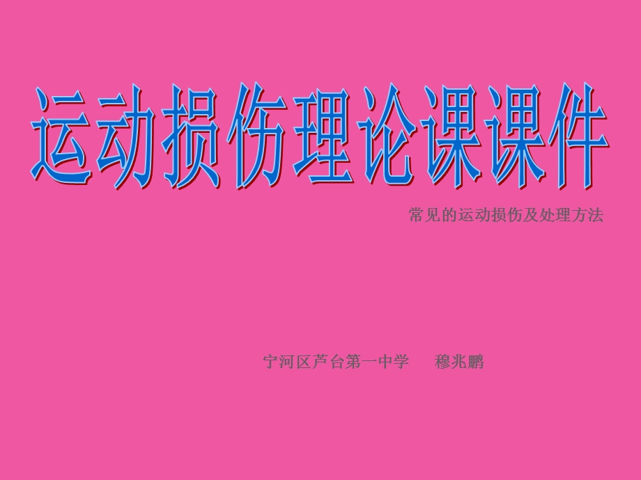 《运动损伤理论》PPT课件.ppt_第1页