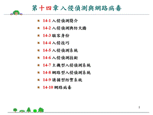 714第十四章 入侵侦测与网路病毒.ppt