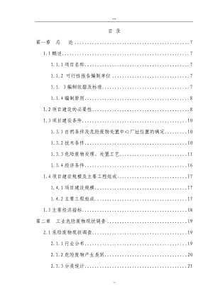 市危险废物集中处置中心可行性报告.doc