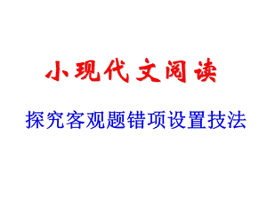 《小现代文阅读》PPT课件.ppt