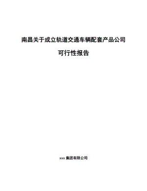 南昌关于成立轨道交通车辆配套产品公司可行性报告.docx