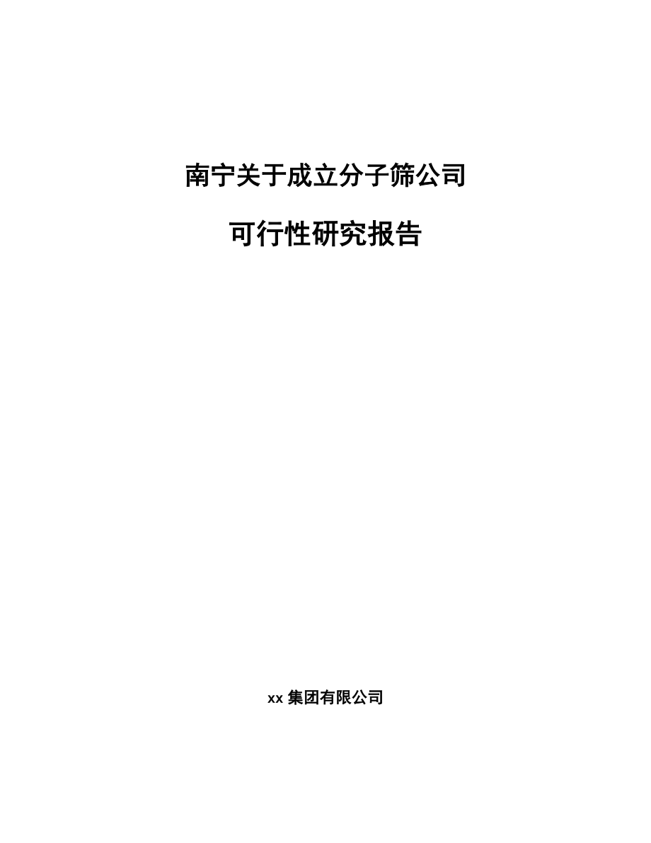 南宁关于成立分子筛公司可行性研究报告.docx_第1页