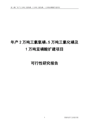 产2万吨三氯氧磷5万吨三氯化磷及1万吨亚磷酸扩建项目可行性研究报告.doc