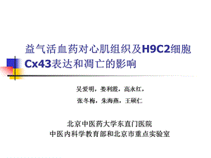 益气活血药对心肌组织及H9C2细胞Cx43表达和凋亡的影响.ppt