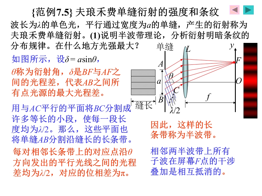 光学之夫琅禾费单缝衍射的强度和条纹.ppt_第2页