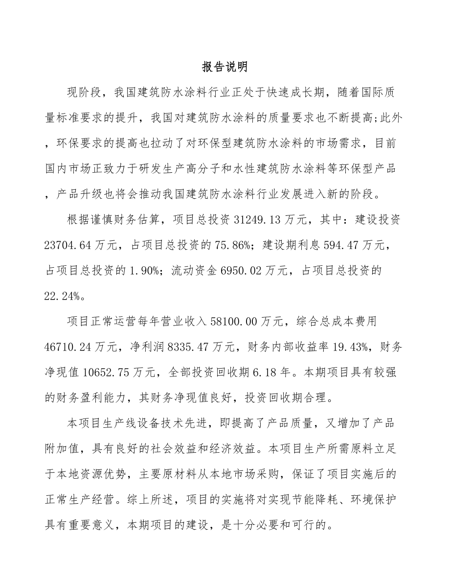 南昌防水涂料项目可行性研究报告.docx_第2页