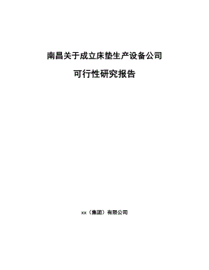 南昌关于成立床垫生产设备公司可行性研究报告.docx