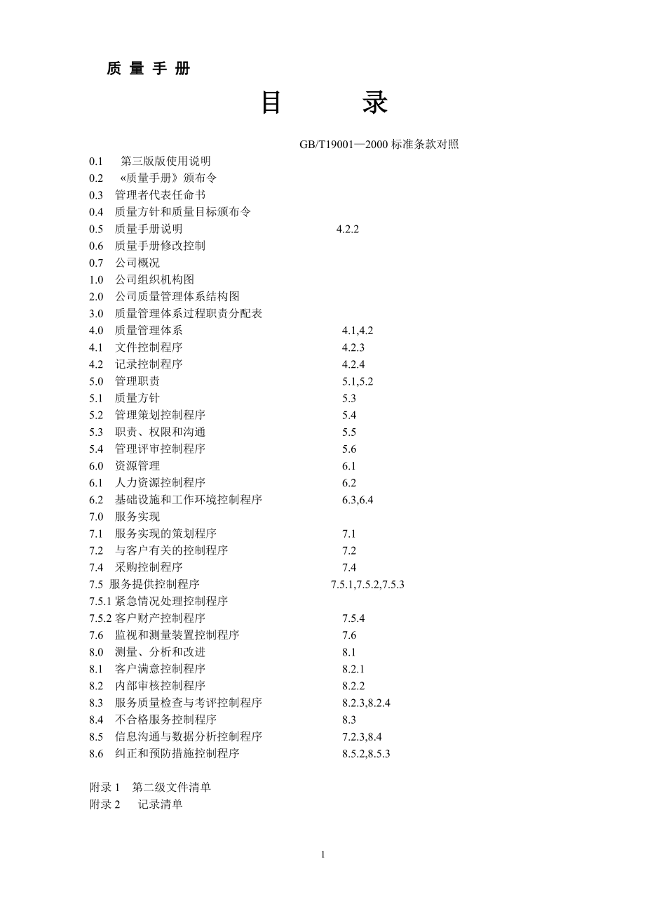 某公司工程部工作质量手册ISO9000.doc_第1页