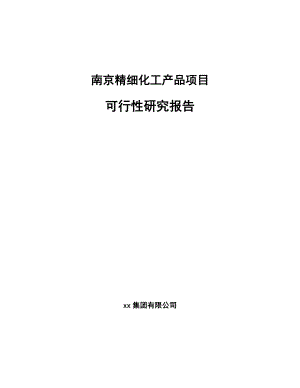 南京精细化工产品项目可行性研究报告.docx