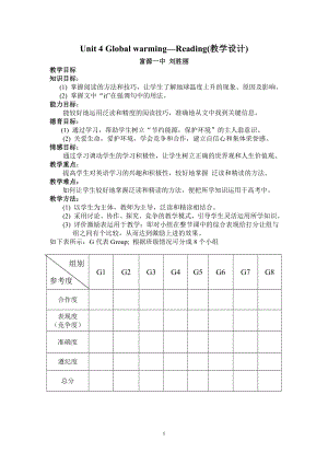 选修六Unit4Globalwarming教学设计.doc