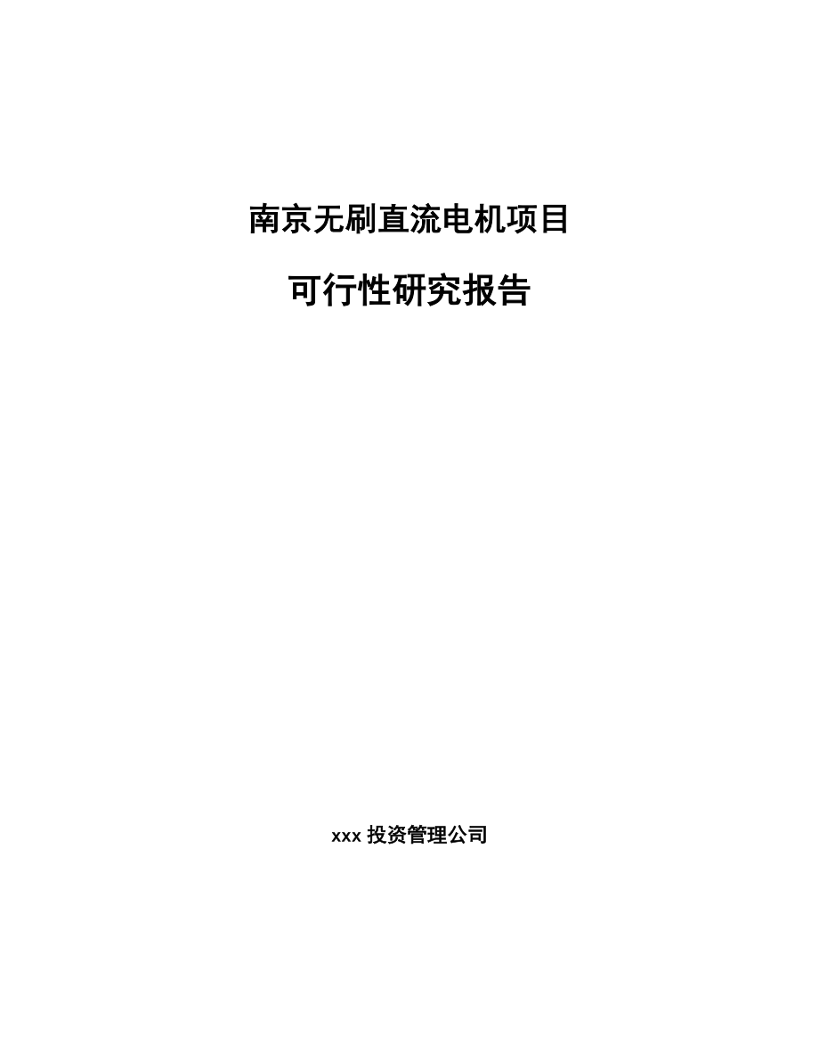 南京无刷直流电机项目可行性研究报告.docx_第1页