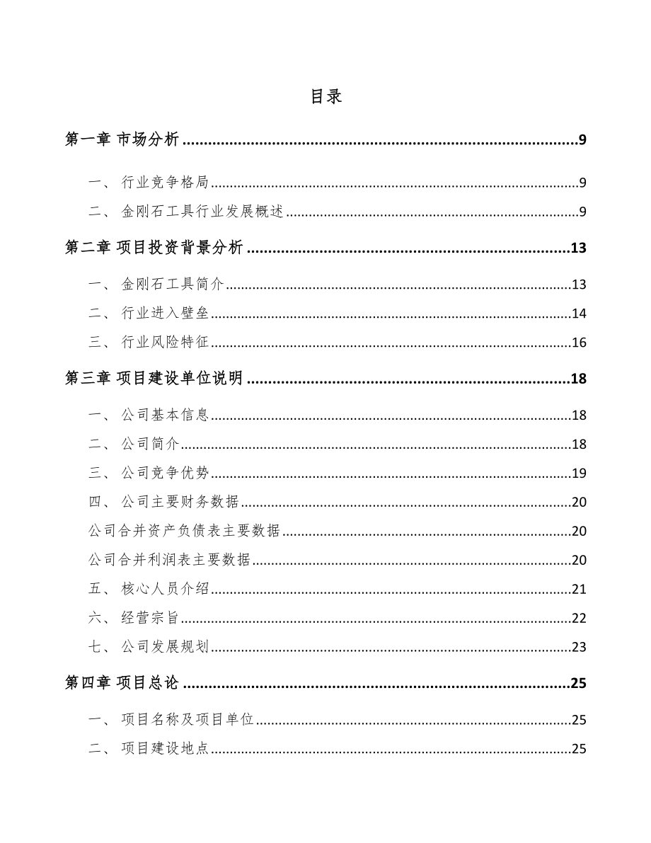 南京金刚石工具项目可行性研究报告.docx_第1页