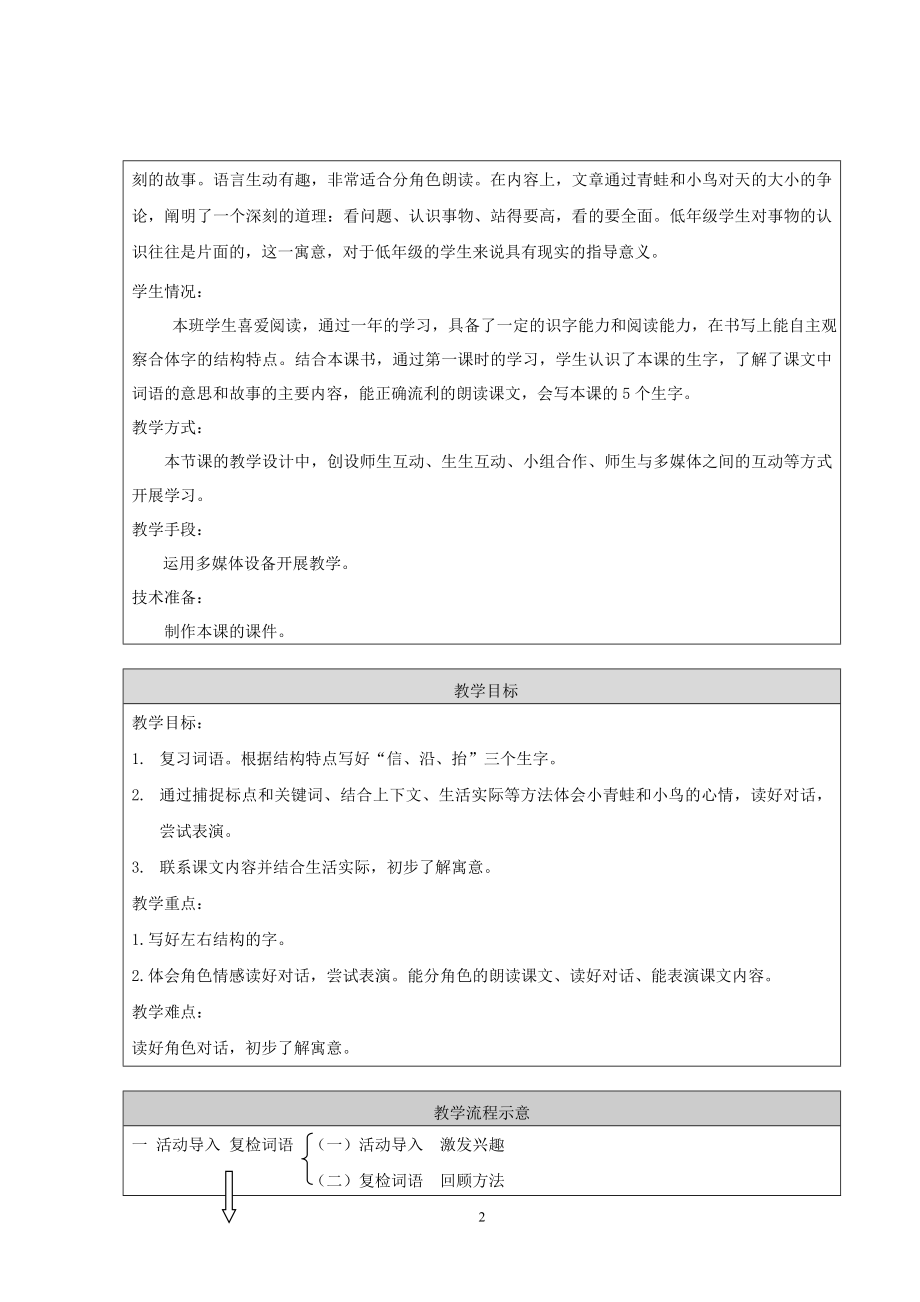 京教杯教学设计坐井观天芳草地——张冉.doc_第2页