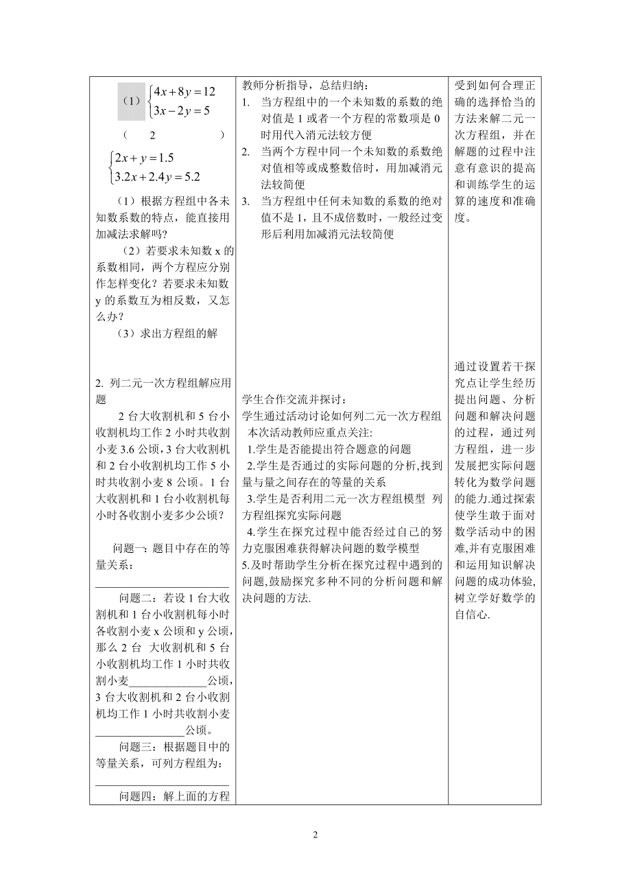 消元法解方程的教学设计.doc_第2页