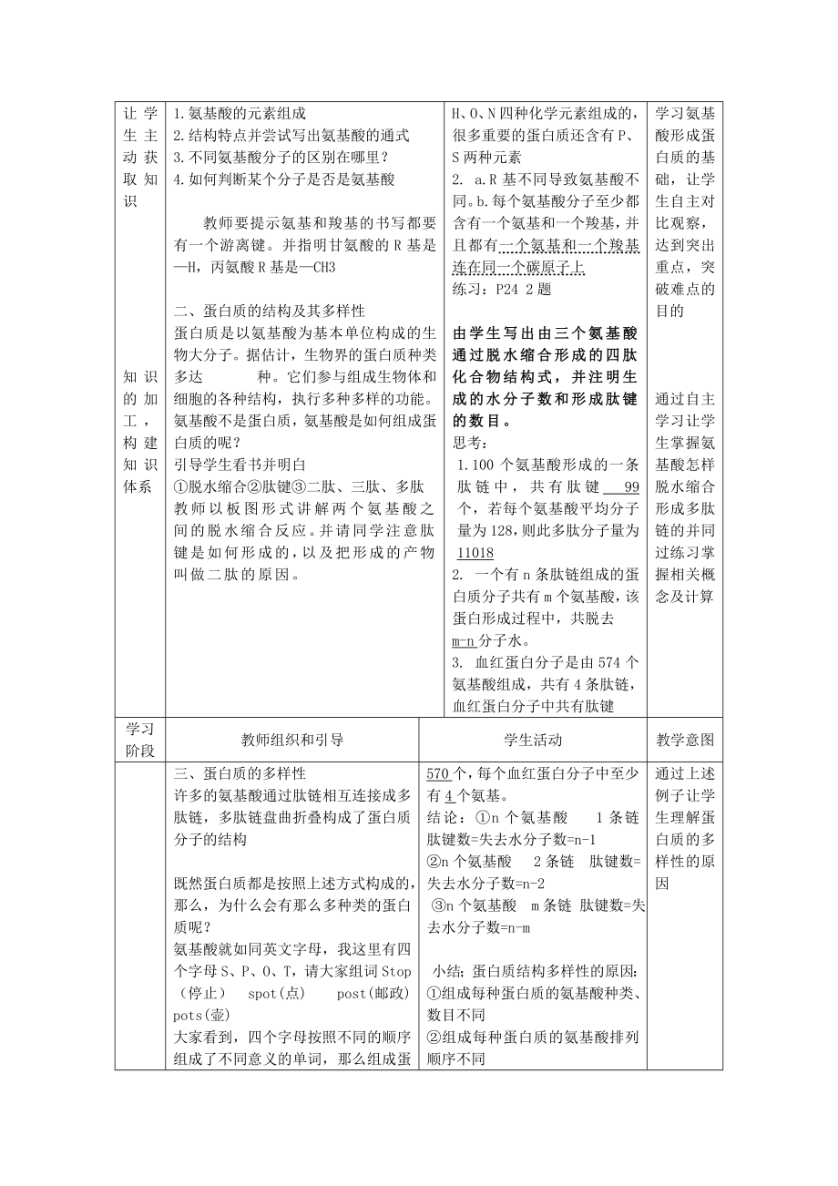 2.2生命活动的主要承担者蛋白质教学引导罗云.doc_第3页