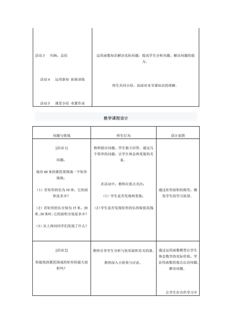 二次函数的教学设计.doc_第2页