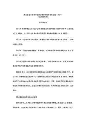 湖北省基本医疗保险门诊慢特病经办服务规程（试行）.docx