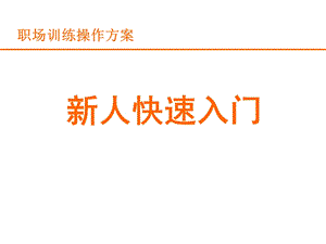 《新人快速入门》PPT课件.ppt