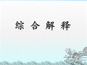 《综合解释》PPT课件.ppt