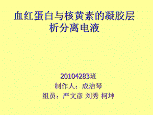 血红蛋白与核黄素的凝胶层析分离电液 黎振威 [2].ppt