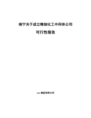 南宁关于成立精细化工中间体公司报告.docx