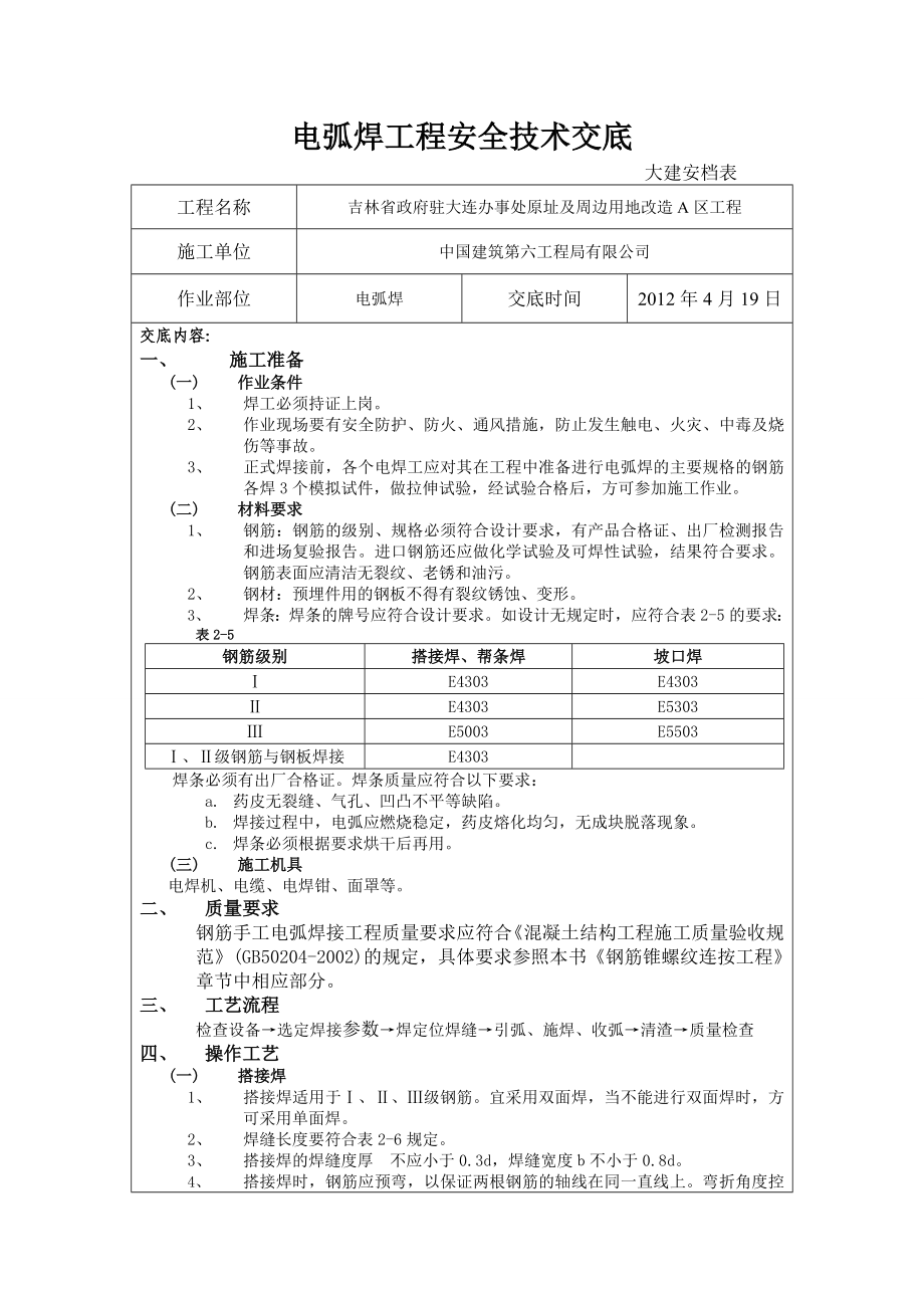 ad电弧焊、混凝土、砌筑工程、基坑抽水、垂直运输、脚手架工程、人工清槽、临边防护、模板工程安全技术交底.doc_第1页