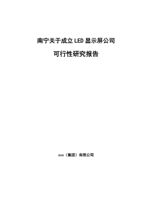 南宁关于成立LED显示屏公司可行性研究报告.docx