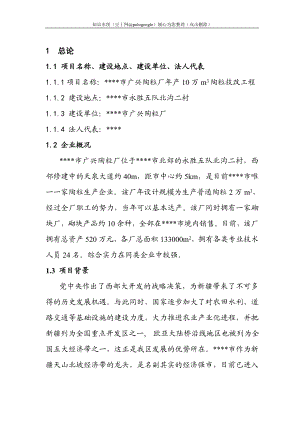 年产10万m3陶粒技改工程项目可行性研究报告 .doc