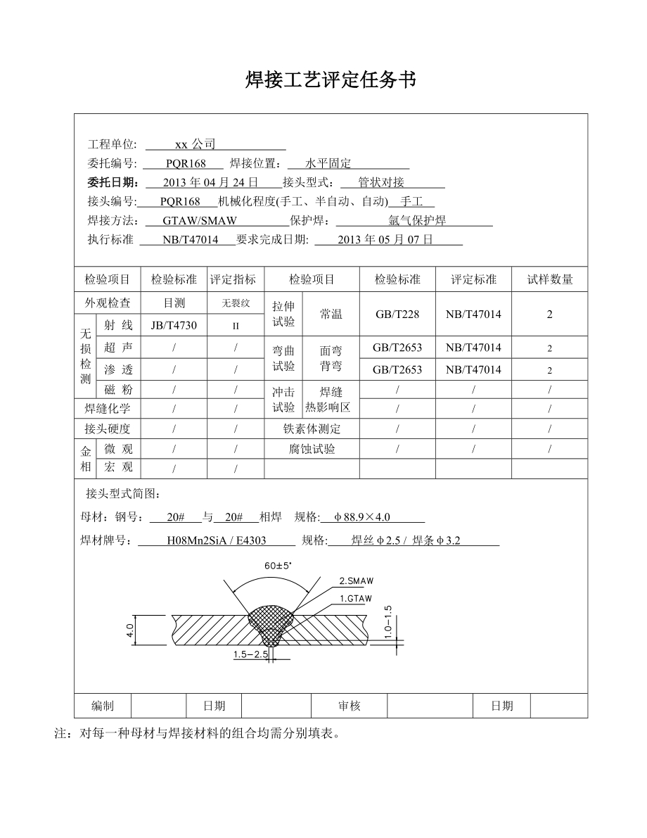 20φ88.9x4管状对接焊接工艺评定氩电联焊 1.doc_第2页