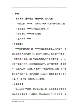 年产10万m3陶粒技改工程项目可行性研究报告.doc