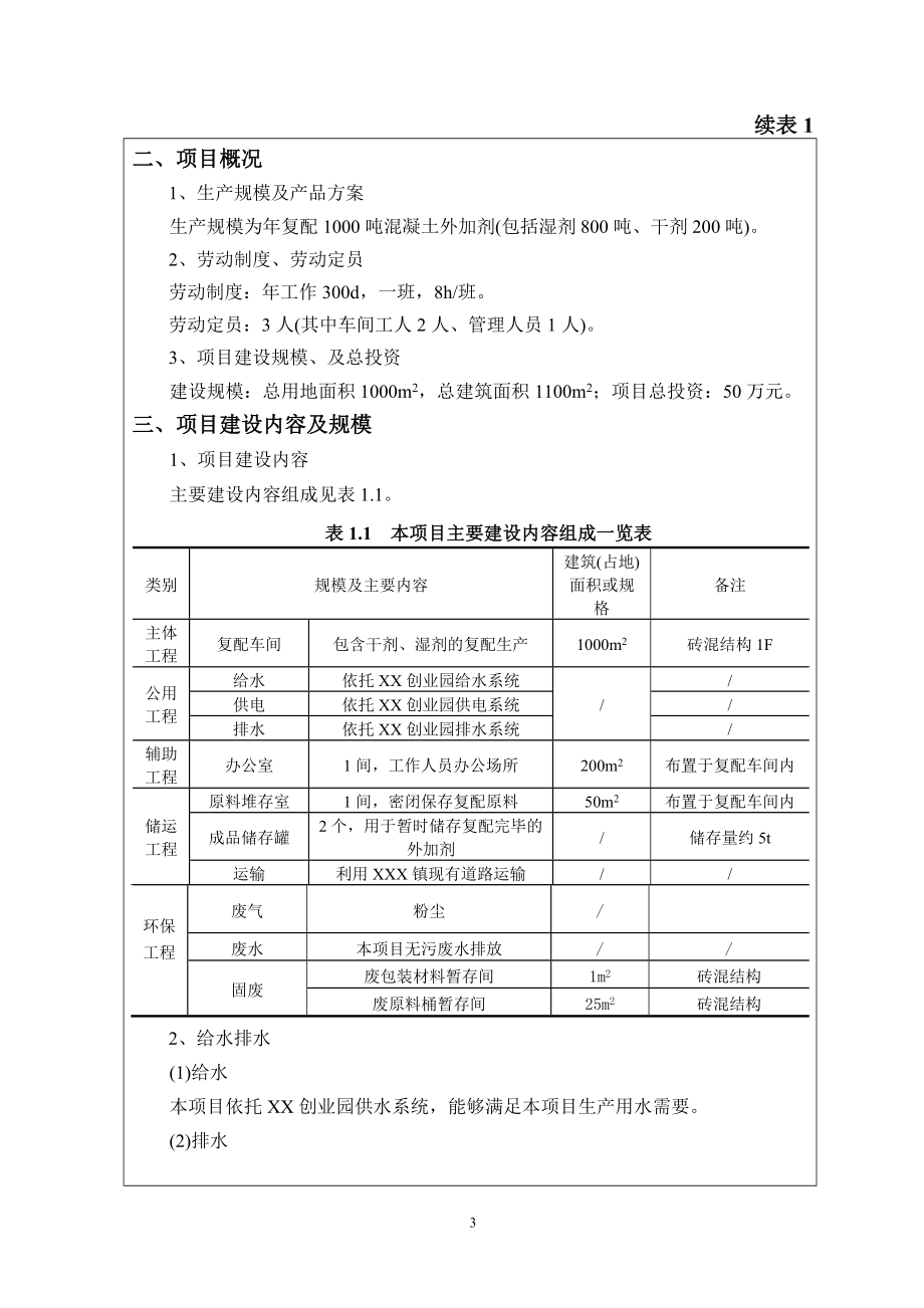 新建建筑材料年复配1000吨混凝土外加剂建设项目环境影响报告表.doc_第3页