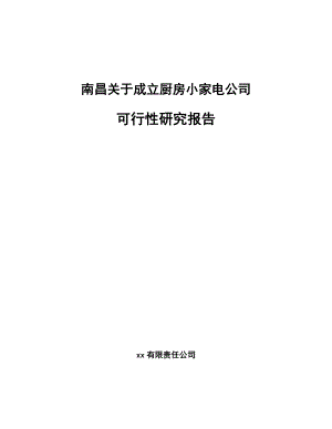 南昌关于成立厨房小家电公司可行性研究报告(同名14128).docx