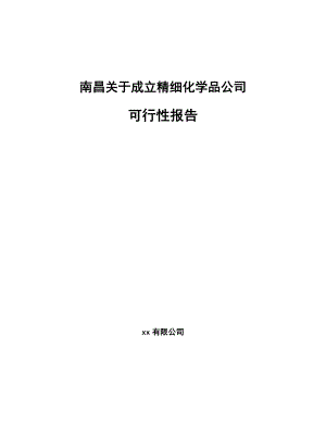 南昌关于成立精细化学品公司报告.docx