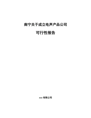 南宁关于成立电声产品公司可行性报告.docx