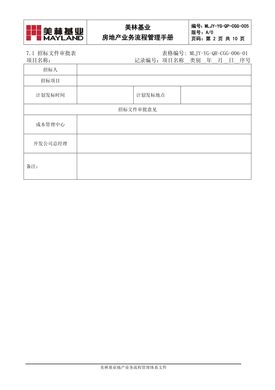 MLJYYGQPCGG005材料设备供应商招标管理流程表单.doc_第2页