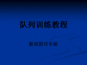 《队列训练教程》PPT课件.ppt