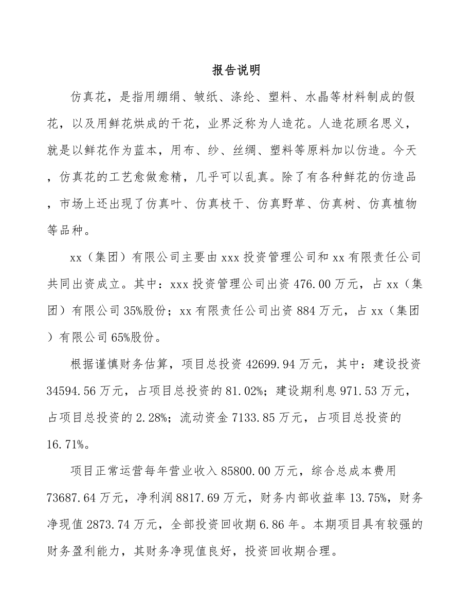 南昌关于成立仿真花公司可行性研究报告范文.docx_第2页